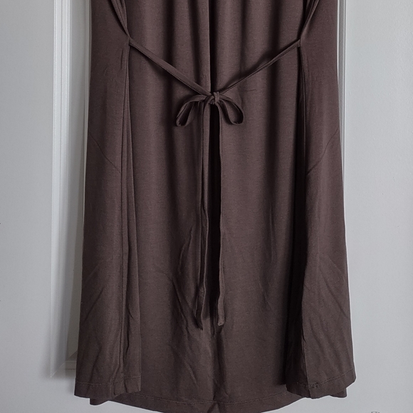 DREAM Size 12 Casual Rayon Stretch A-line Beaded Chocolate color Comfort Dress - Picture 2 of 12